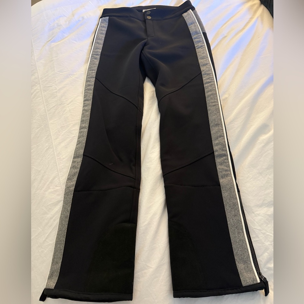 FrauenSchuh lined Black Ski Pants with gray and white detail Austrian Luxury